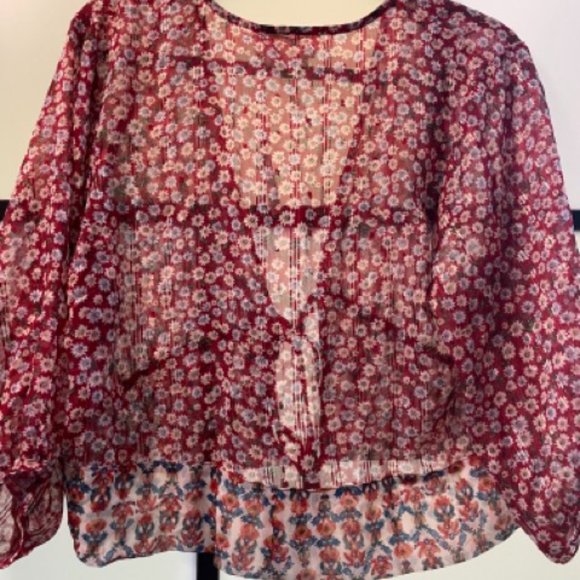 Anthropologie NWT Floral Tie-Front Kimono - Picture 4 of 4